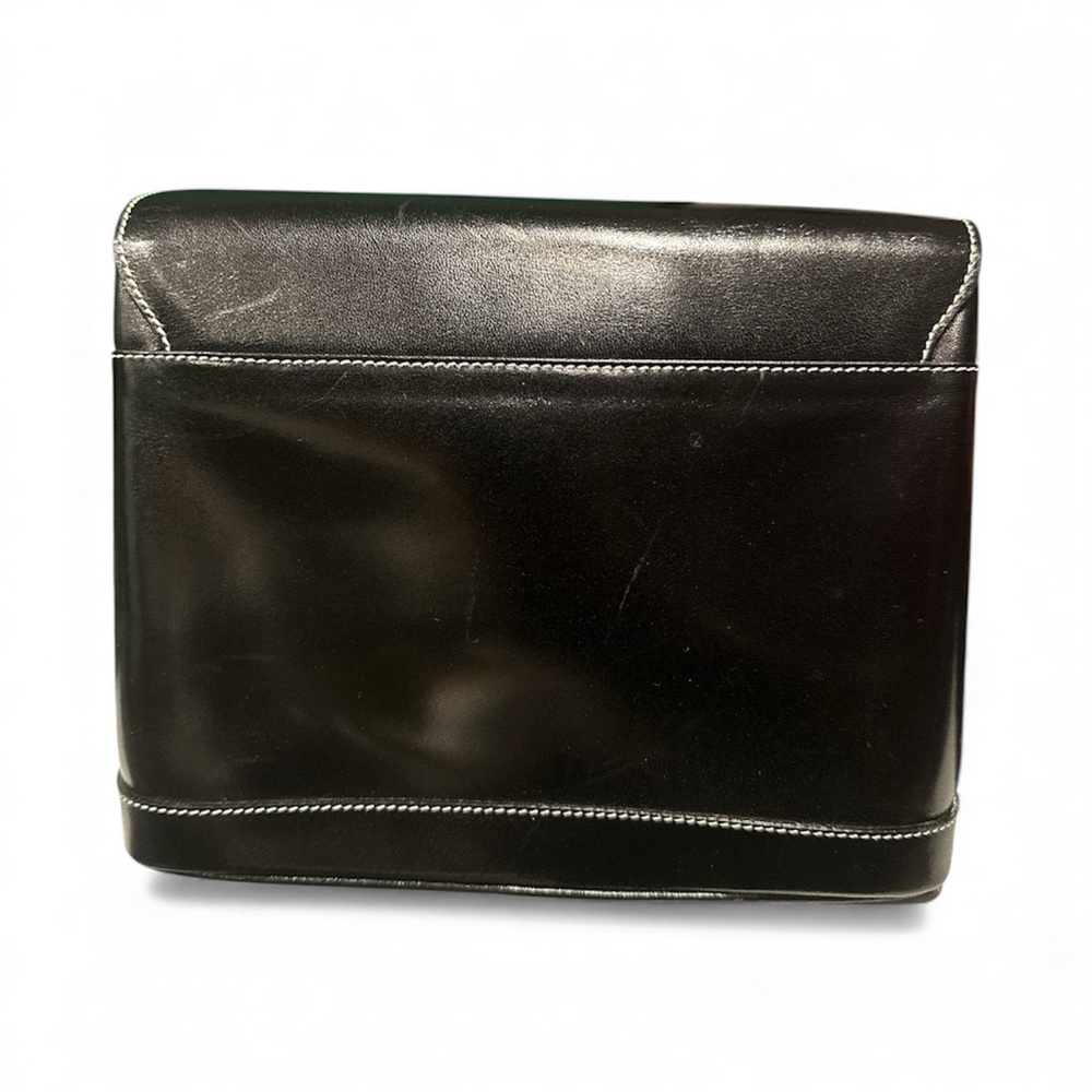 Bally Ollam Black Leather shoulder Bag with gold hardware•Vintage•80s•Italy - Picture 3 of 10